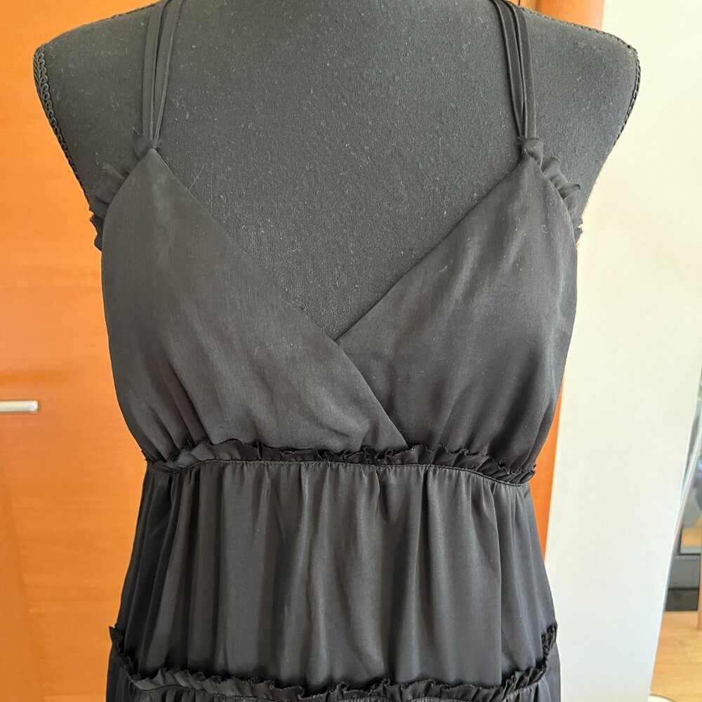 Banana Republic Ruffle Tiered Silky Satin Hi-Low Dress NWT, Size 4 - Picture 2 of 4